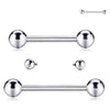G23 ASTM F136 Titanium Externally Threaded Barbell for Navel, Lip, Eyebrow Piercing Jewelry
