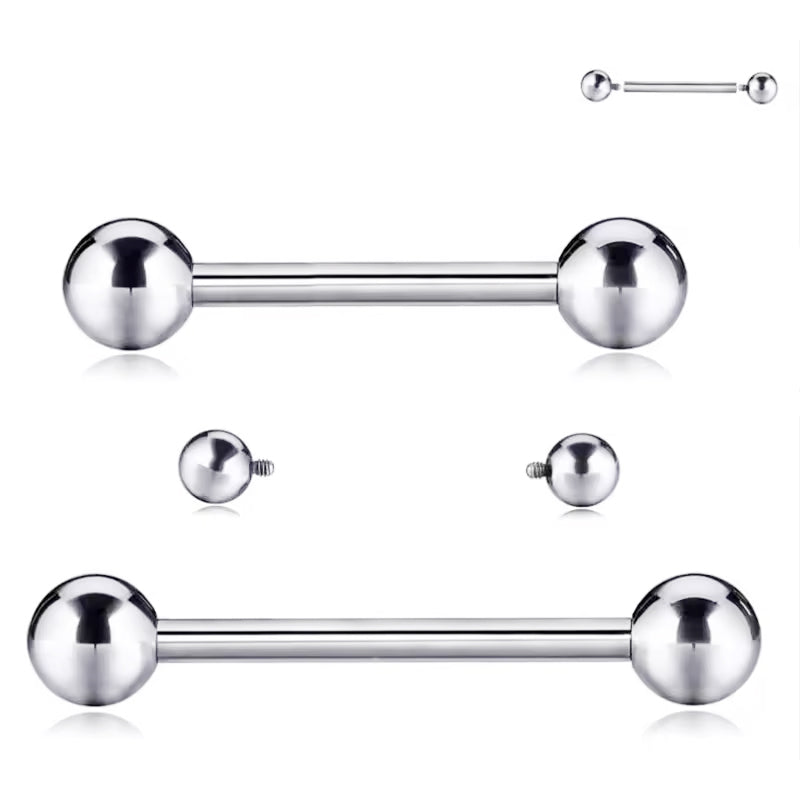 G23 ASTM F136 Titanium Externally Threaded Barbell for Navel, Lip, Eyebrow Piercing Jewelry