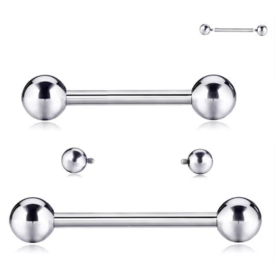 G23 ASTM F136 Titanium Externally Threaded Barbell for Navel, Lip, Eyebrow Piercing Jewelry