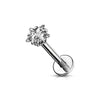 316L Stainless Steel Fashion Earring Round Star Square Heart Triangle CZ Labret Nose Rings Piercing Wholesale