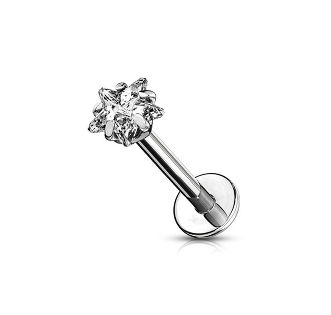 316L Stainless Steel Fashion Earring Round Star Square Heart Triangle CZ Labret Nose Rings Piercing Wholesale