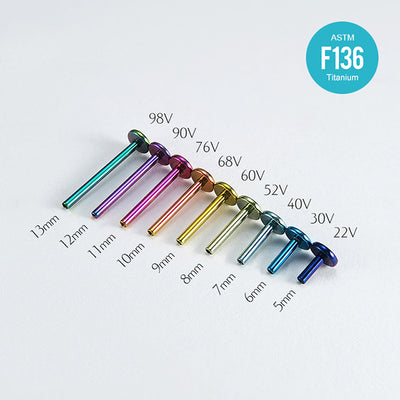 F136 Titanium 14G Flat Back Disc Post–Piercing Base for Ear&Cartilage