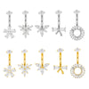 F136 Titanium Bezel-Set CZ Navel Ring Double CZ Top & Bottom