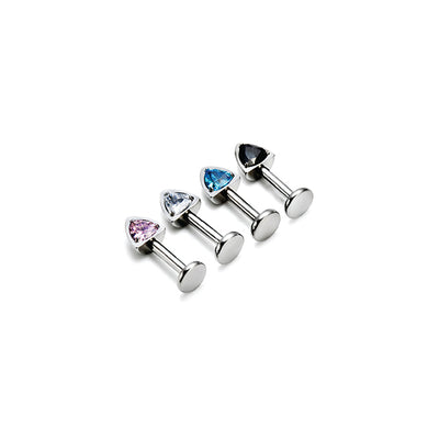 F136 Titanium Cat Ear Spike Stud–Internally Threaded Helix&Cartilage Piercing Jewelry Hypoallergenic&Punk-Inspired