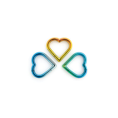 F136 Titanium Heart-Shaped Hoop Ring–Hypoallergenic Piercing Jewelry for Cartilage&Helix