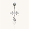 Titanium 5 Marquise With Bezel Set CZ Dangle
