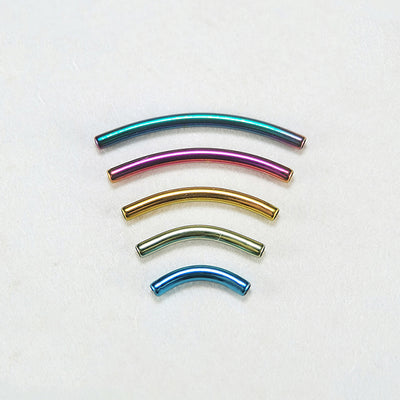 F136 Titanium Curved Barbell–Internally Threaded 14G/16G Piercing Shaft for Eyebrow,Lip,Rook