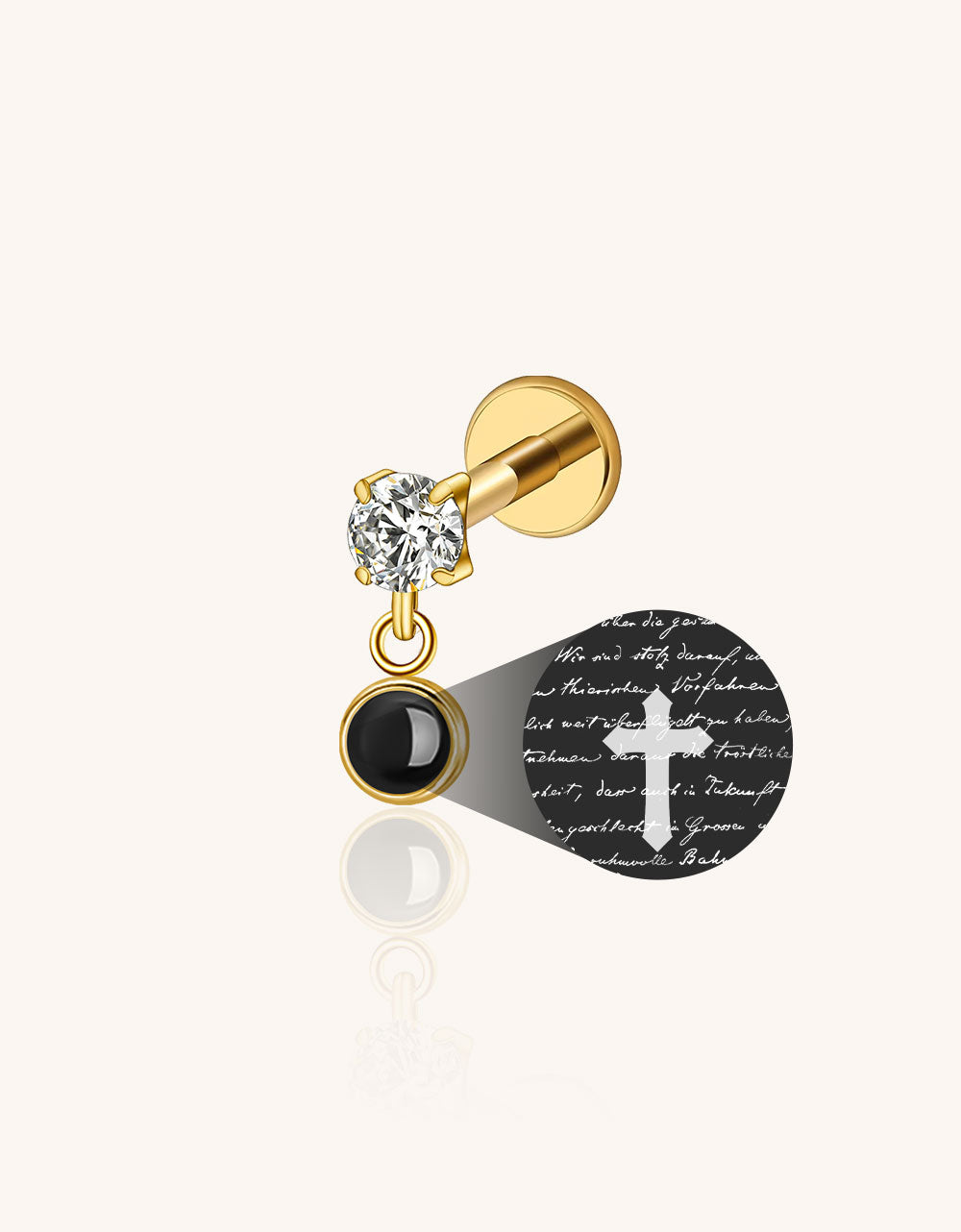 Custom Micro Projection Minimalist Stud Earrings Personalized Jewelry
