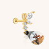 Butterfly Stud Earring F136 Titanium Hypoallergenic Piercing Jewelry