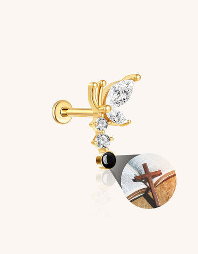 Butterfly Stud Earring F136 Titanium Hypoallergenic Piercing Jewelry