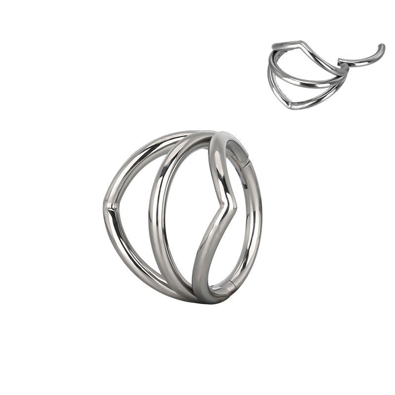 Fashion 316L Surgical Steel Hinged Nose & Septum Clicker – Lip, Helix & Rook Piercing Ring