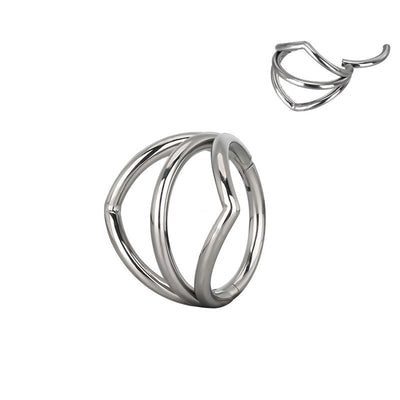 Fashion 316L Surgical Steel Hinged Nose & Septum Clicker – Lip, Helix & Rook Piercing Ring