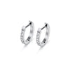 F136 Titanium D-Shaped CZ Hoop with Straight Bar–Ultra Sparkling Hypoallergenic Cartilage Ring