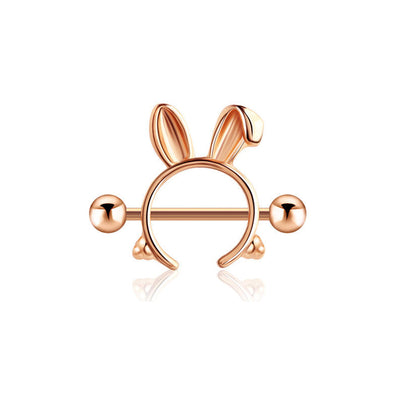 Cute Rabbit Ear-Shaped Nipple Stud – Hypoallergenic Body Jewelry