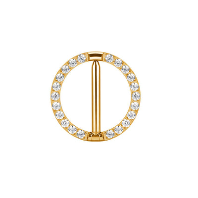 Sexy CZ Segment Nipple Ring–Implant Grade G23 Titanium Fashion Body Jewelry