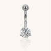 Titanium Belly Button Ring With Prong Set