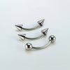 Titanium Curved Barbell–Internally Threaded Spike,Dome&Ball for Eyebrow,Rook,Snug&Bridge Piercings