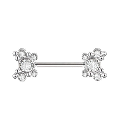 Dangle Chain Nipple Barbell – ASTM F136 Titanium with CZ Ends