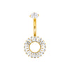 Titanium Internally Threaded Asscher-Cut CZ Navel Ring
