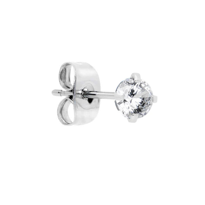 Premium 316L stainless steel piercing stud with colorful CZ stones