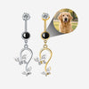 Double Butterfly Belly Button Ring Custom Pet Photo Micro Projection Piercing Jewelry