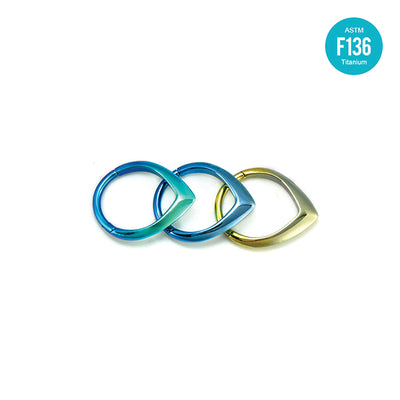 F136 Titanium Gold-Plated Teardrop Clicker – Hypoallergenic Nose & Cartilage Ring