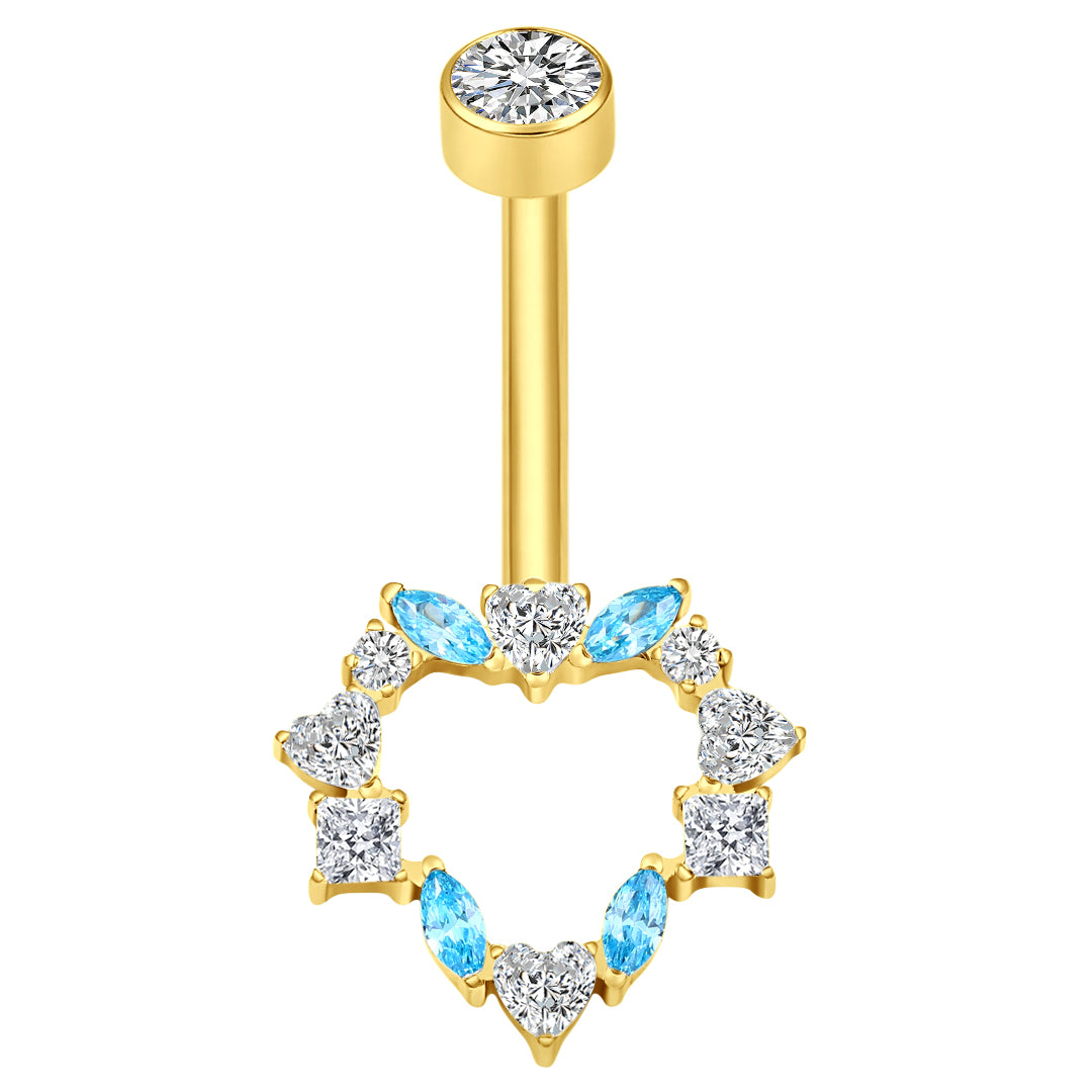 F136 Titanium Internally Threaded Belly Ring Threadless 5A Clear CZ Piercing Jewelry