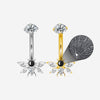 Butterfly Belly Button Ring with CZ Crystal Micro Projection “I Love You” in 100 Languages Piercing Jewelry