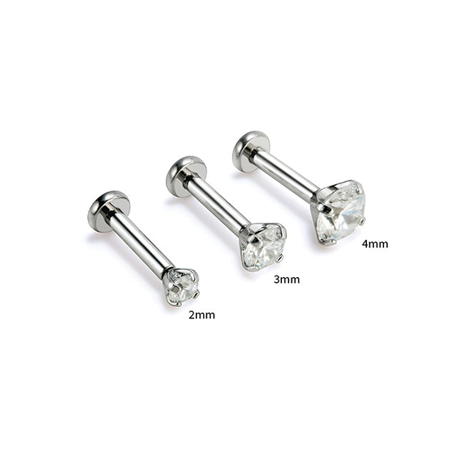 Flat Back Internally Threaded Stud – Hypoallergenic Ear, Lip&Nose Piercing Jewelry