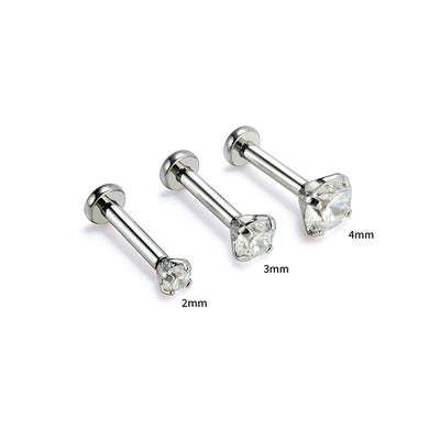 Flat Back Internally Threaded Stud – Hypoallergenic Ear, Lip&Nose Piercing Jewelry