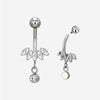 Titanium 5 Marquise With Bezel Set CZ Dangle