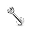 316L Stainless Steel Fashion Earring Round Star Square Heart Triangle CZ Labret Nose Rings Piercing Wholesale