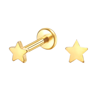 14K Solid Gold Star Piercing Stud Dainty Helix/Cartilage Earring
