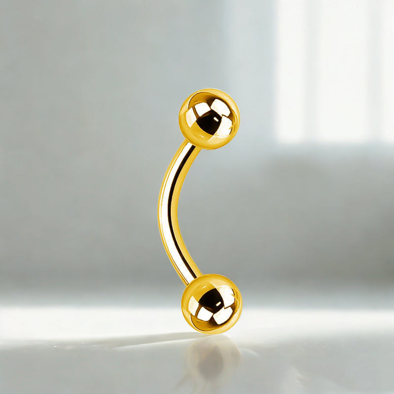 Curved Barbell with Ball Ends–Eyebrow Piercing Jewelry