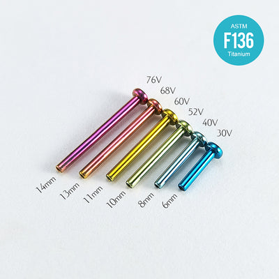 F136 Titanium 14G Flat Back Disc Post–Piercing Base for Ear&Cartilage