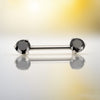Threadless Titanium Nipple Barbell–Prong Set CZ Ends | Push-In Style Body Piercing Jewelry