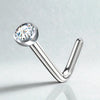 Internally Threaded Titanium Nose Piercing – Bezel Gem Set