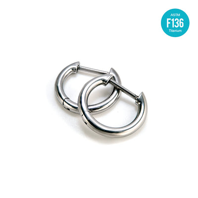 F136 Titanium D-Shaped Straight Bar Earring – Hypoallergenic Minimal Design