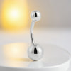 14K Solid Gold Belly Button Ring–Classic Ball End