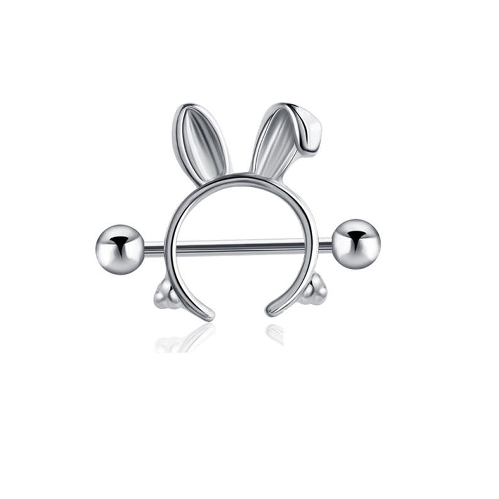 Cute Rabbit Ear-Shaped Nipple Stud – Hypoallergenic Body Jewelry
