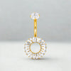 Titanium Internally Threaded Asscher-Cut CZ Navel Ring