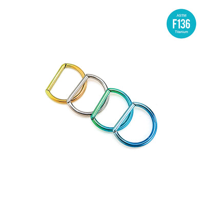 F136 Titanium D-Shaped Hoop Ring – Flat Bar for Ear, Nose & Lip Piercings