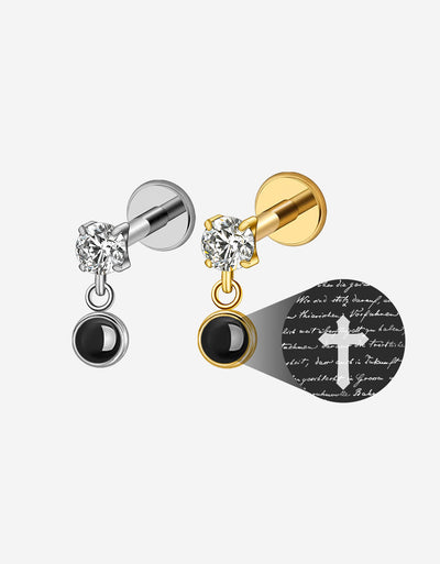 Custom Micro Projection Minimalist Stud Earrings Personalized Jewelry