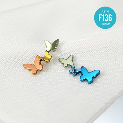 Medical Grade Titanium 16G Internally Threaded Triple Butterfly Helix Stud