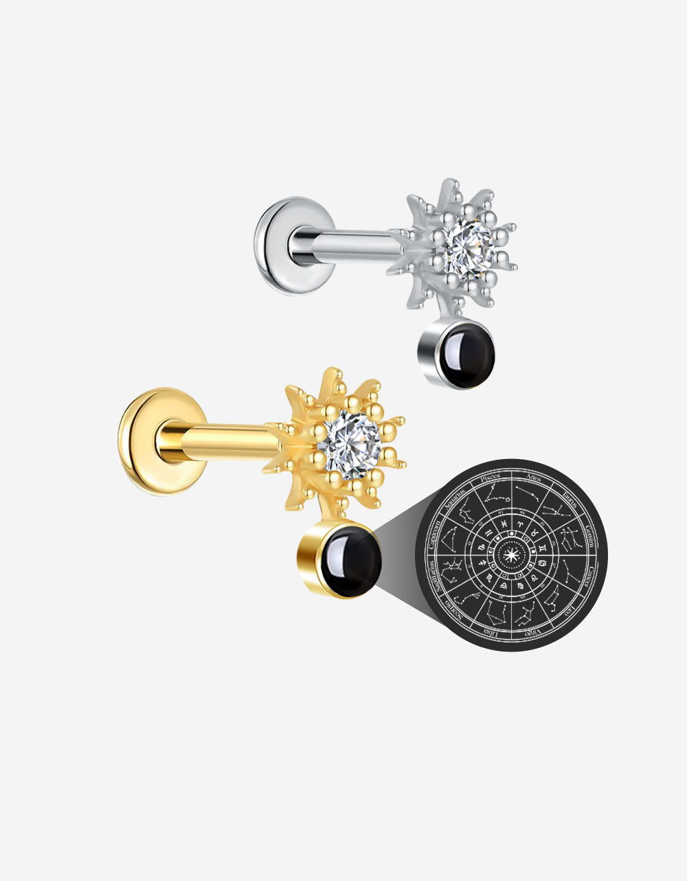 Wholesale ASTM F136 Titanium Internally Threaded Lip Labret Piercing Jewelry Cz Labret Lip Ring