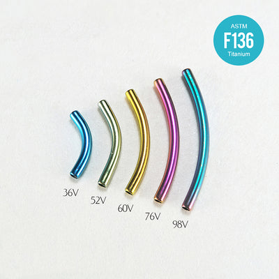 F136 Titanium Curved Barbell–Internally Threaded 14G/16G Piercing Shaft for Eyebrow,Lip,Rook
