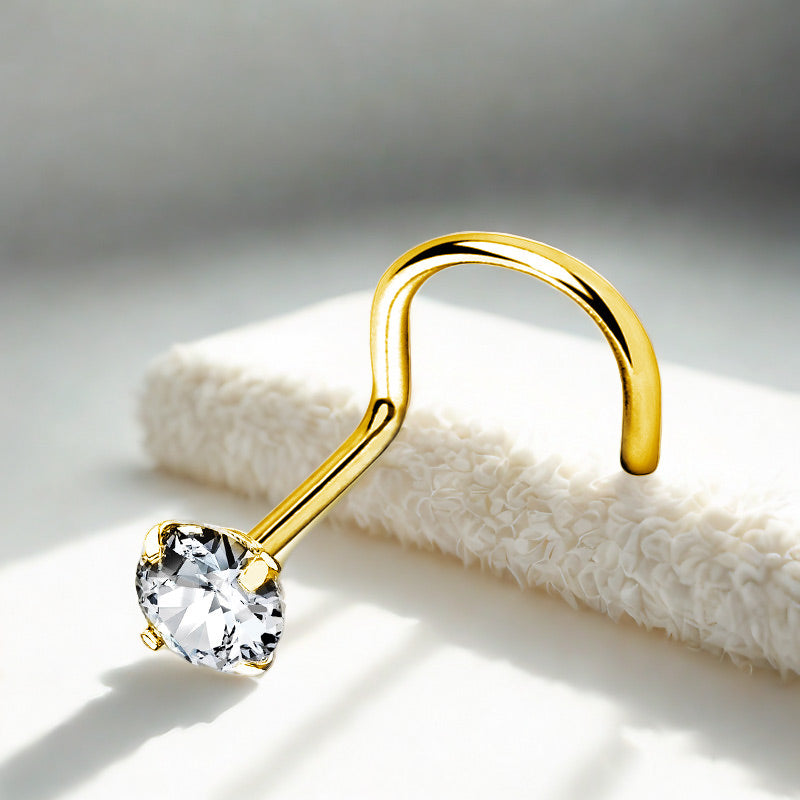 Titanium CZ Spike Nose Screw Fashion Nose Piercing for Women