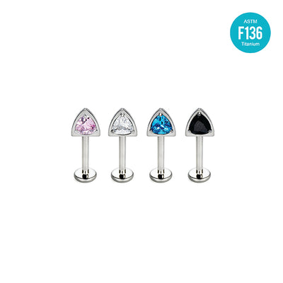 F136 Titanium Cat Ear Spike Stud–Internally Threaded Helix&Cartilage Piercing Jewelry Hypoallergenic&Punk-Inspired