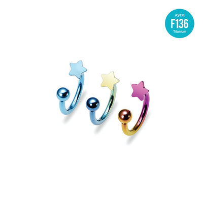 F136 Titanium Internally Threaded Star Labret – Cute Piercing Jewelry for Lips & Ears