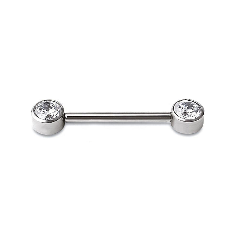 Internally Threaded Bezel Set CZ Nipple Ring – Body Piercing Jewelry